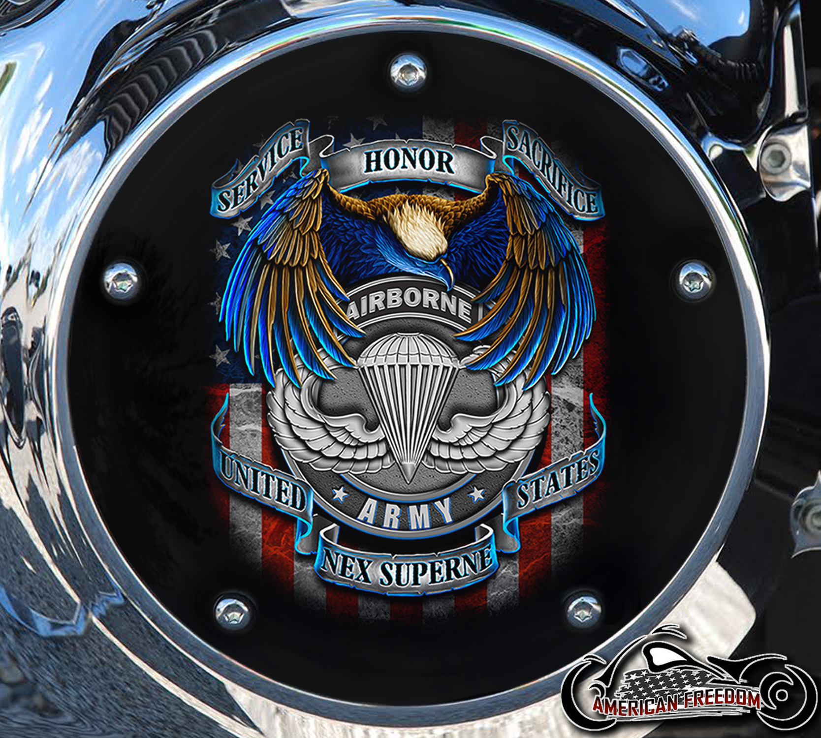 Custom Derby Cover - Airborne Army Honor